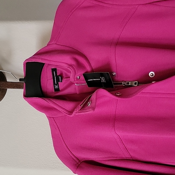 INC Coat Jacket w/Stand Collar Zip/Snap Flap Close Pink size XXL NWT - Picture 6 of 16